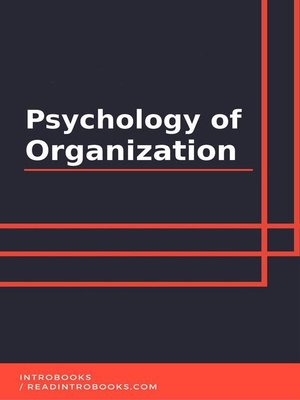 cover image of Psychology of Organization